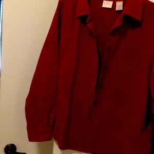 Suede like button up